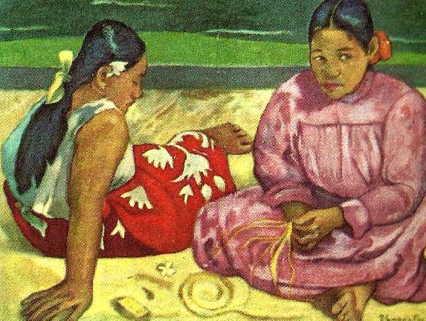 Paul Gauguin kvinnor pa stranden Germany oil painting art